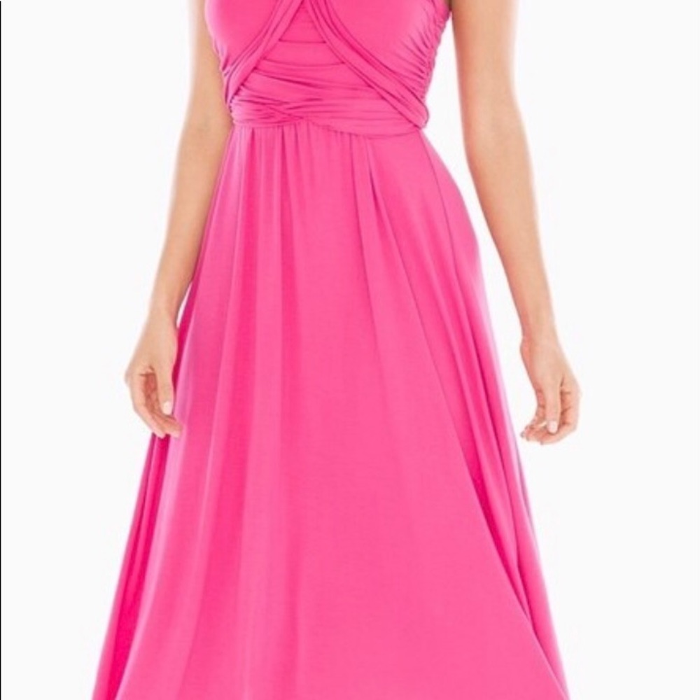 Soma 7 ways convertible dress color magenta